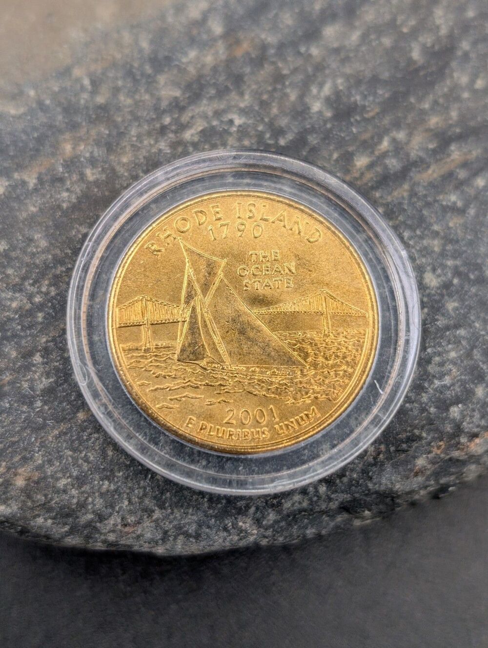 2001 Rhode Island State Quarter – Gold Plated – 50 State Series